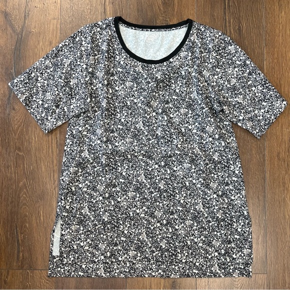 Lands’ End gray floral blouse SZ XS - Picture 1 of 4